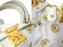 画像をギャラリービューアに読み込む, LOUIS VUITTON ルイヴィトン ハンドバッグ M95407 ポルカドッツ パナマ ティンカーベル キャンバス アイボリー 美品 中古 58528