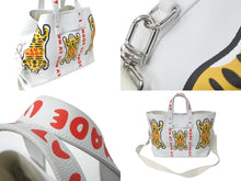 Load image into Gallery viewer, LOUIS VUITTON ルイヴィトン トートバッグ トロリー トート NIGOコラボ タイガー ホワイト M59366 シルバー金具 美品 中古 58554