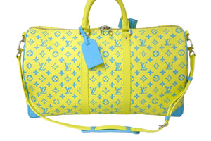 Very good condition LOUIS VUITTON M21869 Keepall Bandouliere 50 Monogram Playground Yellow Used 58662