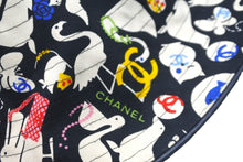 画像をギャラリービューアに読み込む, CHANEL シャネル ハット 帽子 アニマル柄 ココマーク ブラック マルチカラー コットン サイズ57 中古 58755
