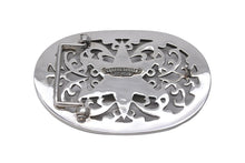 画像をギャラリービューアに読み込む, 極美品 CHROME HEARTS クロムハーツ ベルト バックル OVAL STAR LARGE BUCKLE BELT レザー シルバー925 中古 58797