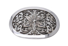 画像をギャラリービューアに読み込む, 極美品 CHROME HEARTS クロムハーツ ベルト バックル OVAL STAR LARGE BUCKLE BELT レザー シルバー925 中古 58797