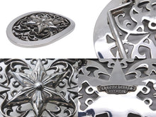 画像をギャラリービューアに読み込む, 極美品 CHROME HEARTS クロムハーツ ベルト バックル OVAL STAR LARGE BUCKLE BELT レザー シルバー925 中古 58797