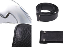 画像をギャラリービューアに読み込む, 極美品 CHROME HEARTS クロムハーツ ベルト バックル OVAL STAR LARGE BUCKLE BELT レザー シルバー925 中古 58797