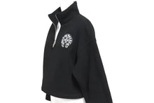 画像をギャラリービューアに読み込む, CHROME HEARTS クロムハーツ ダガーハーフジップ フリース ジャケット スウェット Y NOT ブラック サイズM 美品 中古 58806