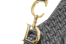 画像をギャラリービューアに読み込む, Christian Dior クリスチャンディオール ダブルサドルバック ワンショルダー トロッター ネイビー RU1012 美品 中古 58849