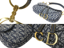 画像をギャラリービューアに読み込む, Christian Dior クリスチャンディオール ダブルサドルバック ワンショルダー トロッター ネイビー RU1012 美品 中古 58849