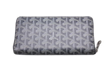 Load image into Gallery viewer, GOYARD ゴヤール 長財布 ラウンドファスナー マティニョンGM ヘリンボーン イニシャル入り グレー CHN120170 美品 中古 58876