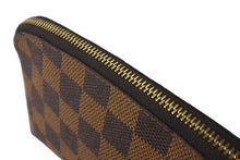 Load image into Gallery viewer, LOUIS VUITTON ルイヴィトン ポーチ N47516 ダミエ ポシェット コスメティック ブラウン ゴールド金具 美品 中古 58881