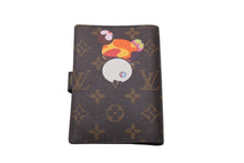 画像をギャラリービューアに読み込む, 極美品 LOUIS VUITTON ルイヴィトン 手帳カバー アジェンダ PM モノグラムパンダ 村上隆 R20011 ブラウン 中古 58897