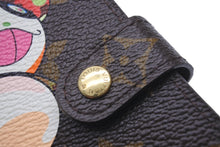 画像をギャラリービューアに読み込む, 極美品 LOUIS VUITTON ルイヴィトン 手帳カバー アジェンダ PM モノグラムパンダ 村上隆 R20011 ブラウン 中古 58897