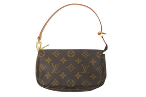 極美品 LOUIS VUITTON ルイヴィトン モノグラム ミニ ポシェット アクセソワール ブラウン アクセサリーポーチ M58009 中古 58906