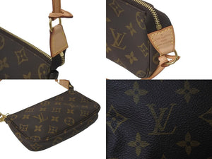 極美品 LOUIS VUITTON ルイヴィトン モノグラム ミニ ポシェット アクセソワール ブラウン アクセサリーポーチ M58009 中古 58906