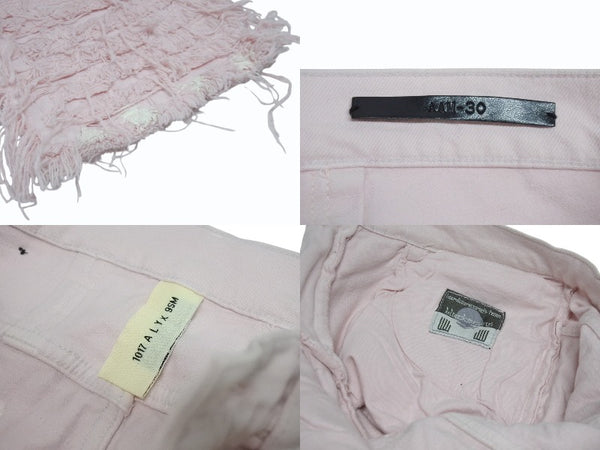 極美品 1017 ALYX 9SM blackmeans アリクス ブラックミーンズ デニムパンツ YZERR私物 コットン ポリウレタン ピンク サイズ30 中古 4b005891