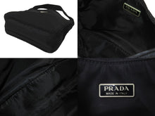 Load image into Gallery viewer, PRADA プラダ ハンドバッグ ワンショルダー ホーボー MV515 三角ロゴ ブラック シルバー金具 美品 中古 58931