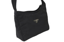 Load image into Gallery viewer, PRADA プラダ ハンドバッグ ワンショルダー ホーボー MV515 三角ロゴ ブラック シルバー金具 美品 中古 58931