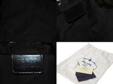 Load image into Gallery viewer, PRADA プラダ 巾着バッグ 巾着ポーチ ナイロンバッグ 小物入れ 三角ロゴプレート シルバー金具 MV369 ブラック 美品 中古 58937