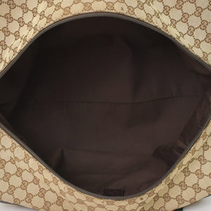 GUCCI GGキャンバス Boston Bag ボストンバッグ シェリーライン 153240 GGキャンバス ブラウン ベージュ 美品 中古 4a005894