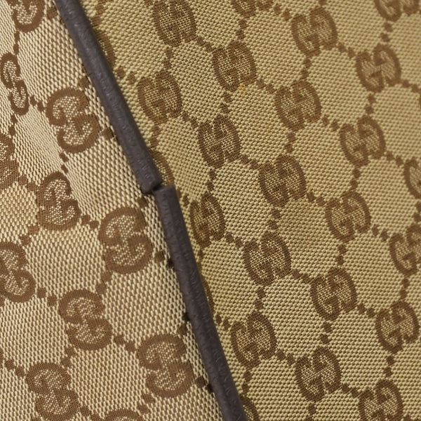 GUCCI GGキャンバス Boston Bag ボストンバッグ シェリーライン 153240 GGキャンバス ブラウン ベージュ 美品 中古 4a005894