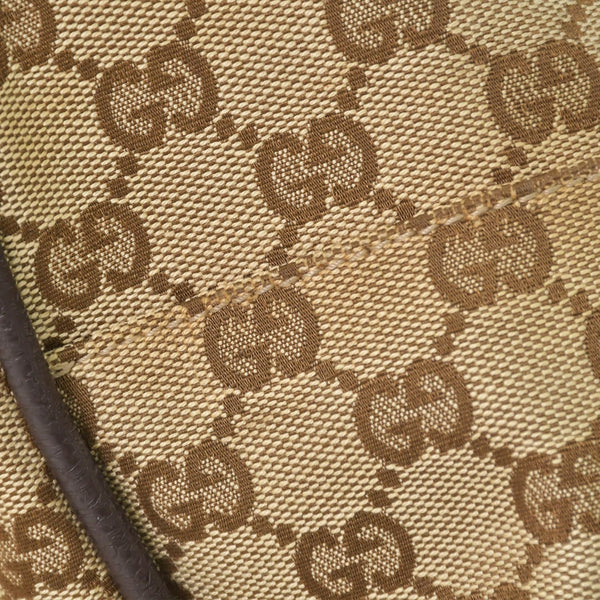 GUCCI GGキャンバス Boston Bag ボストンバッグ シェリーライン 153240 GGキャンバス ブラウン ベージュ 美品 中古 4a005894