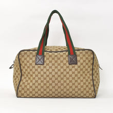 画像をギャラリービューアに読み込む, GUCCI GGキャンバス Boston Bag ボストンバッグ シェリーライン 153240 GGキャンバス ブラウン ベージュ 美品 中古 4a005894