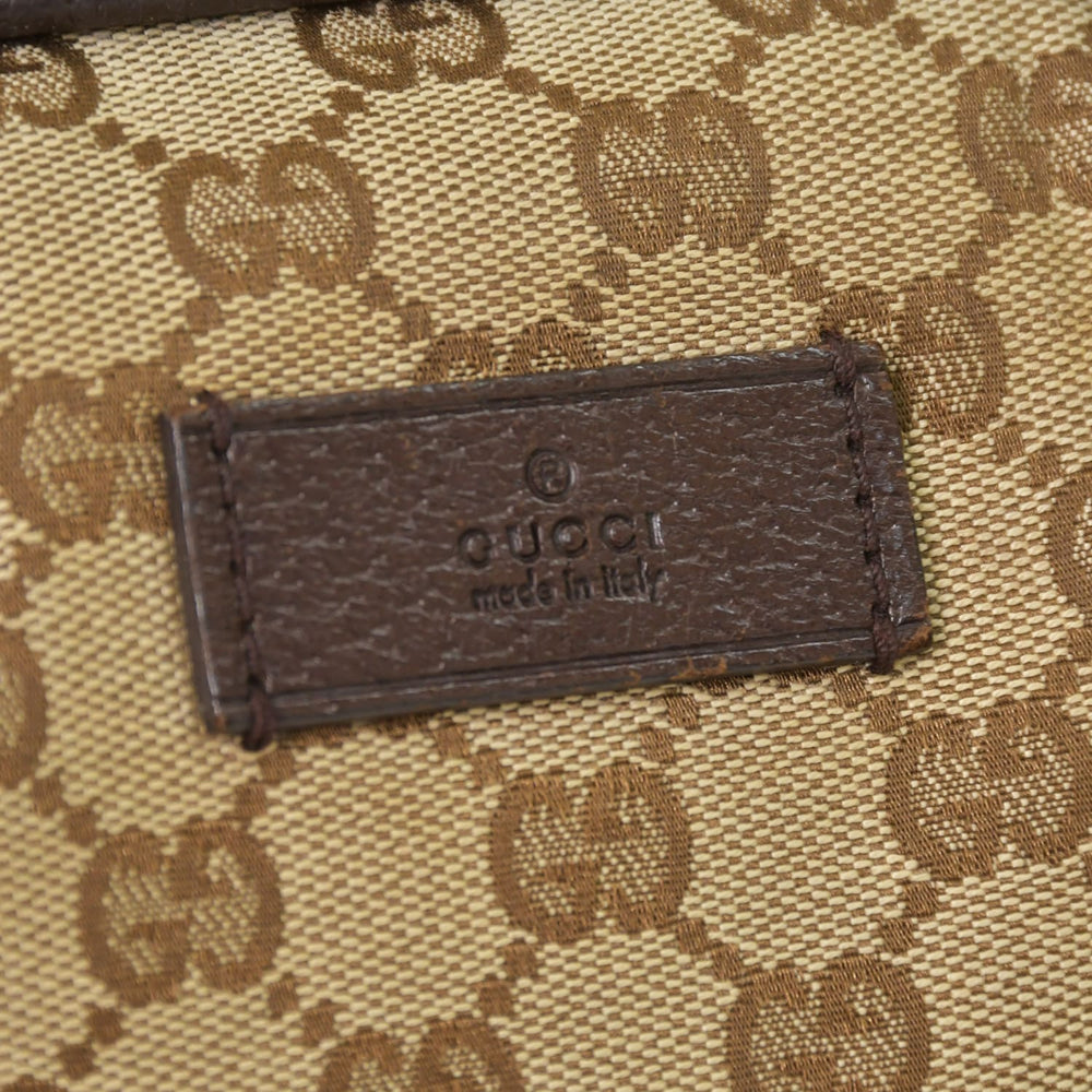 GUCCI GGキャンバス Boston Bag ボストンバッグ シェリーライン 153240 GGキャンバス ブラウン ベージュ 美品 中古 4a005894