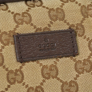 GUCCI GGキャンバス Boston Bag ボストンバッグ シェリーライン 153240 GGキャンバス ブラウン ベージュ 美品 中古 4a005894