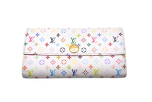 画像をギャラリービューアに読み込む, LOUIS VUITTON ルイヴィトン 長財布 ポルトフォイユ サラ M93746 モノグラム マルチカラー 村上隆 イニシャル入り 良品 中古 58941