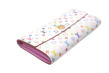 画像をギャラリービューアに読み込む, LOUIS VUITTON ルイヴィトン 長財布 ポルトフォイユ サラ M93746 モノグラム マルチカラー 村上隆 イニシャル入り 良品 中古 58941
