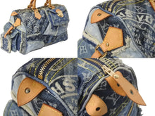 画像をギャラリービューアに読み込む, LOUIS VUITTON ルイヴィトン モノグラムデニム パッチワーク スピーディ30 ハンドバッグ ブルー M95380 美品 中古 58969