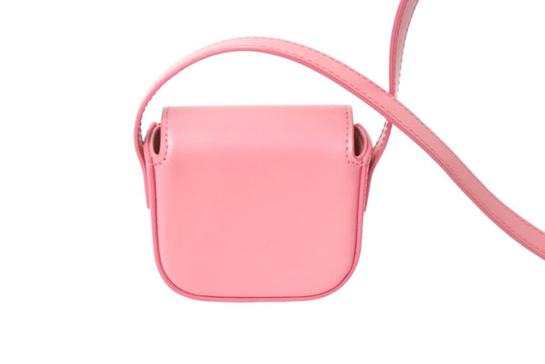 Very Good Condition CELINE Shoulder Bag Mini Claude Pink Shiny Calfskin 10I513DPV Gold Hardware Used 58976