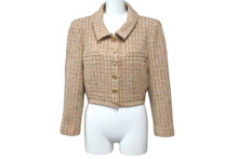 画像をギャラリービューアに読み込む, CHANEL シャネル ジャケット 01A ピンク ベージュ ツイード ココマークボタン P18602W02838 サイズ38 美品 中古 58983