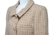 画像をギャラリービューアに読み込む, CHANEL シャネル ジャケット 01A ピンク ベージュ ツイード ココマークボタン P18602W02838 サイズ38 美品 中古 58983