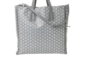 GOYARD ゴヤール トートバッグ サックヴォルテール 2way ヘリンボーン柄 グレー シルバー金具 美品 中古 59004