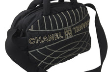 画像をギャラリービューアに読み込む, CHANEL シャネル スポーツライン ボストンバッグ 10番台 ナイロン ブラック ブラック シルバー 良品 中古 59066