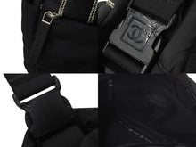 画像をギャラリービューアに読み込む, CHANEL シャネル スポーツライン ボストンバッグ 10番台 ナイロン ブラック ブラック シルバー 良品 中古 59066