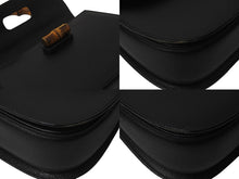 画像をギャラリービューアに読み込む, GUCCI グッチ バンブー 2WAY ショルダーバッグ ブラック レザー ハンドバッグ 鞄 カバン 斜め掛け 黒 ウッド 良品 中古 59073