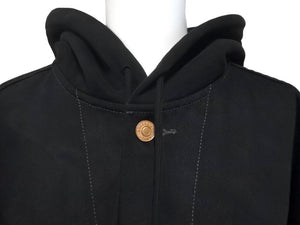 BALENCIAGA バレンシアガ フーディー パーカー ドッキング デニムジャケット ブラック コットン サイズ44 657606 美品 中古 59083