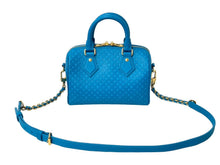 画像をギャラリービューアに読み込む, 極美品 LOUIS VUITTON ルイヴィトン ショルダーバッグ スピーディ バンドリエール20 ナノグラム M22596 ブルー ゴールド 中古 59108