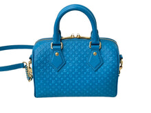 画像をギャラリービューアに読み込む, 極美品 LOUIS VUITTON ルイヴィトン ショルダーバッグ スピーディ バンドリエール20 ナノグラム M22596 ブルー ゴールド 中古 59108