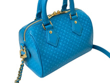 画像をギャラリービューアに読み込む, 極美品 LOUIS VUITTON ルイヴィトン ショルダーバッグ スピーディ バンドリエール20 ナノグラム M22596 ブルー ゴールド 中古 59108