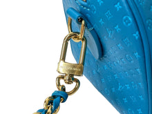 画像をギャラリービューアに読み込む, 極美品 LOUIS VUITTON ルイヴィトン ショルダーバッグ スピーディ バンドリエール20 ナノグラム M22596 ブルー ゴールド 中古 59108