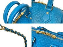 画像をギャラリービューアに読み込む, 極美品 LOUIS VUITTON ルイヴィトン ショルダーバッグ スピーディ バンドリエール20 ナノグラム M22596 ブルー ゴールド 中古 59108