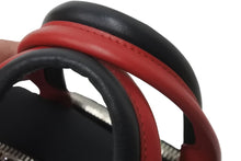 Load image into Gallery viewer, 極美品 PRADA プラダ 2WAYハンドバッグ 1BB061 三角ロゴプレート ナイロン レザー ブラック レッド シルバー金具 中古 59123