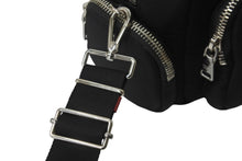 Load image into Gallery viewer, 極美品 PRADA プラダ 2WAYハンドバッグ 1BB061 三角ロゴプレート ナイロン レザー ブラック レッド シルバー金具 中古 59123