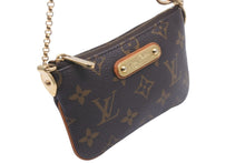 画像をギャラリービューアに読み込む, LOUIS VUITTON ルイヴィトン ポーチ ミニバッグ チェーン M60095 ポシェットミラPM ブラウン ゴールド金具 美品 中古 59131