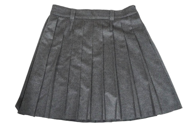 New and unused MIUMIU pleated skirt MG1856113K double belt loop wool gray size 42 used 59198