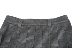 New and unused MIUMIU pleated skirt MG1856113K double belt loop wool gray size 42 used 59198