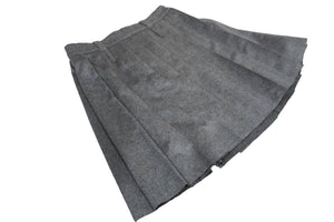 New and unused MIUMIU pleated skirt MG1856113K double belt loop wool gray size 42 used 59198