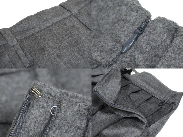 New and unused MIUMIU pleated skirt MG1856113K double belt loop wool gray size 42 used 59198